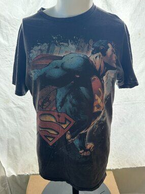 Superman DC Comics Men's Black T Shirt Size Large DC Comics VFifthSun